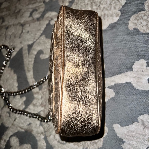 COACH Gold Metallic Leather Madison Chain Mini Shoulder Bag - Picture 4 of 11